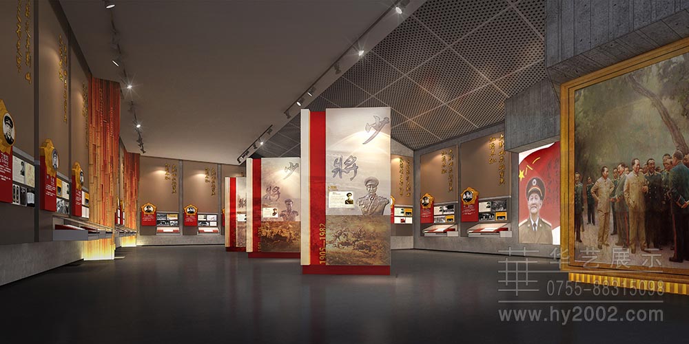 大别山革命历史纪念馆效果图,展厅设计,展厅半身雕塑